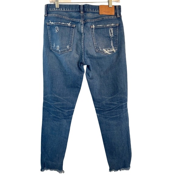 MOUSSY VINTAGE Women Blue Distressed Ripped Cropped Jeans Size 27 - Picture 4 of 15